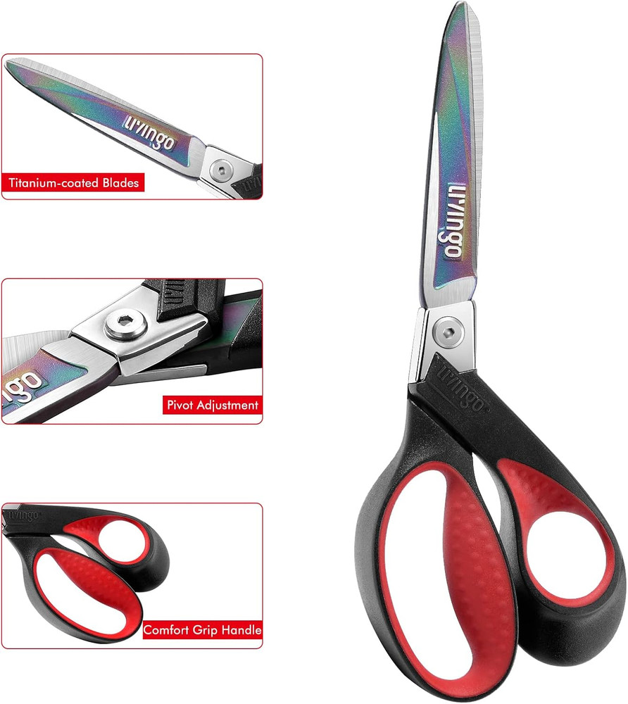 Industrial Scissors Heavy Duty: 9" Multipurpose Shears Sharp Stainless Steel