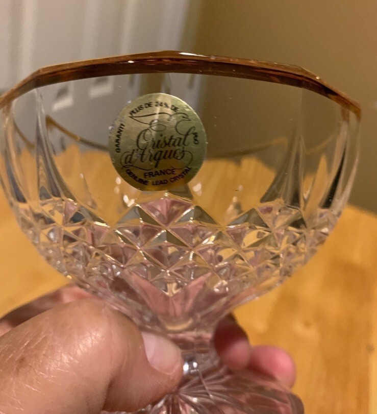 Crystal D’Arques Gold Rim Candy Dish