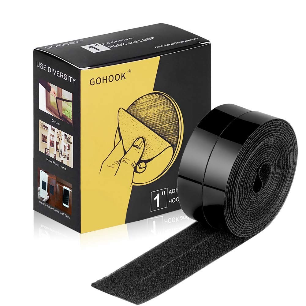 Strong Grip 1 Inch Waterproof Hook and Loop Tape - 5 Yards, Adhesive Solution