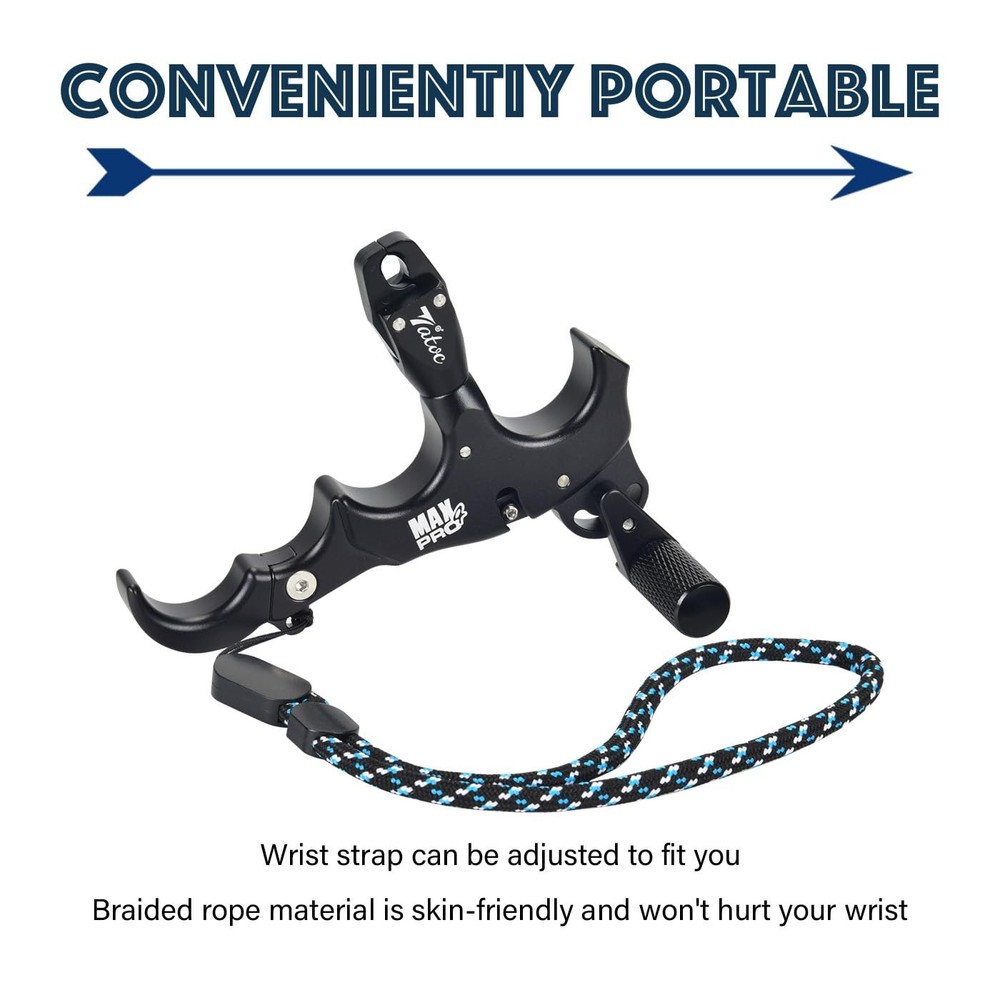 Rotatable 360° Thumb Release for Compound Bow - 3/4 Finger Trigger