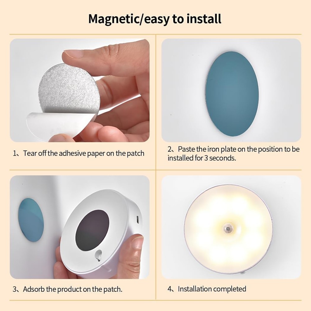 USB-charging 6-Pack Stair LED Lights: Wall-mounted