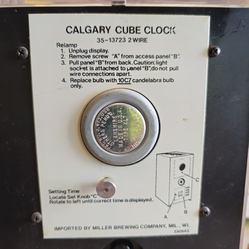 CALGARY LIGHT UP BEER CLOCK