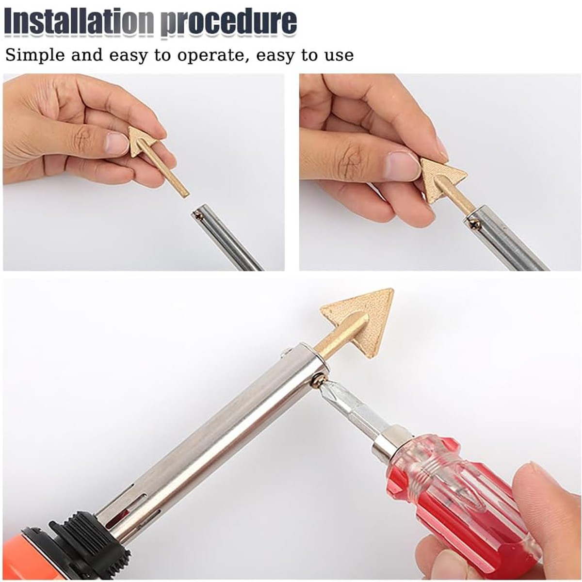 4x Auto Plastic PP Welding Tips Soldering Iron Smooth Triangular Head Welder Kit