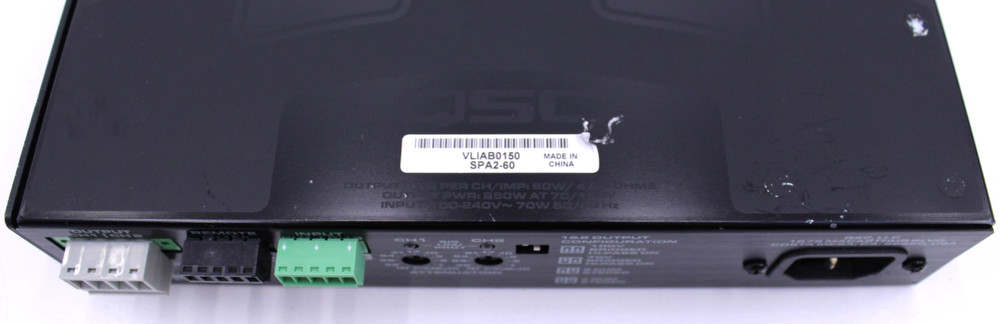 QSC SPA2-60 Power Amplifier w/ Power Cable - Tested