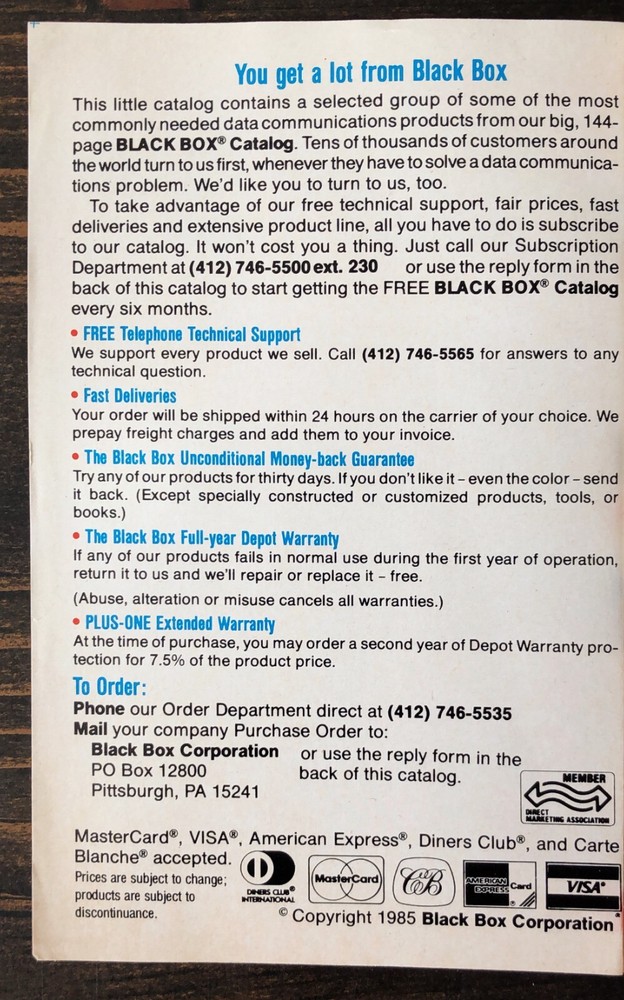 Little Black Box Catalog (1985)