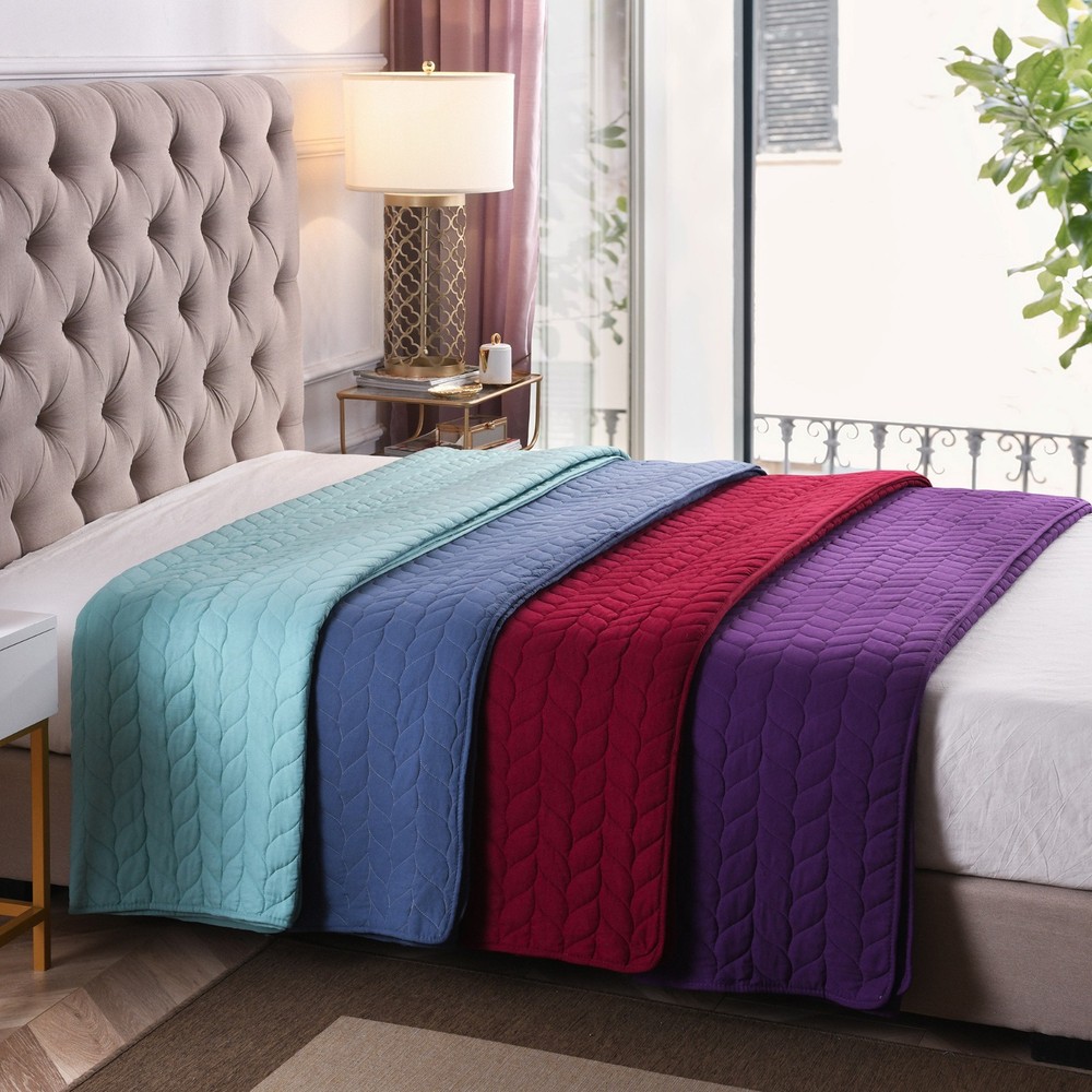 3 Piece Lightweight Bedspread Quilt Set Polyester Quilts Prewashed, Queen King