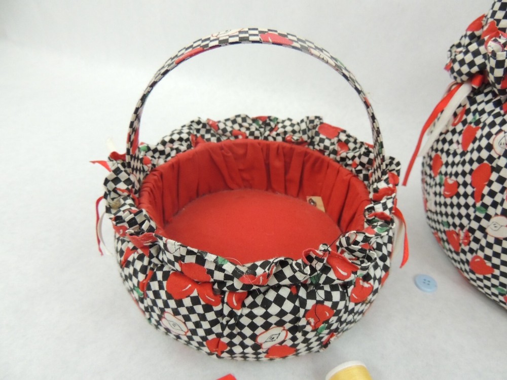 SEWING/CRAFTING 3 FABRIC CONTAINERs, WITH ASSORTED SUPPLIES