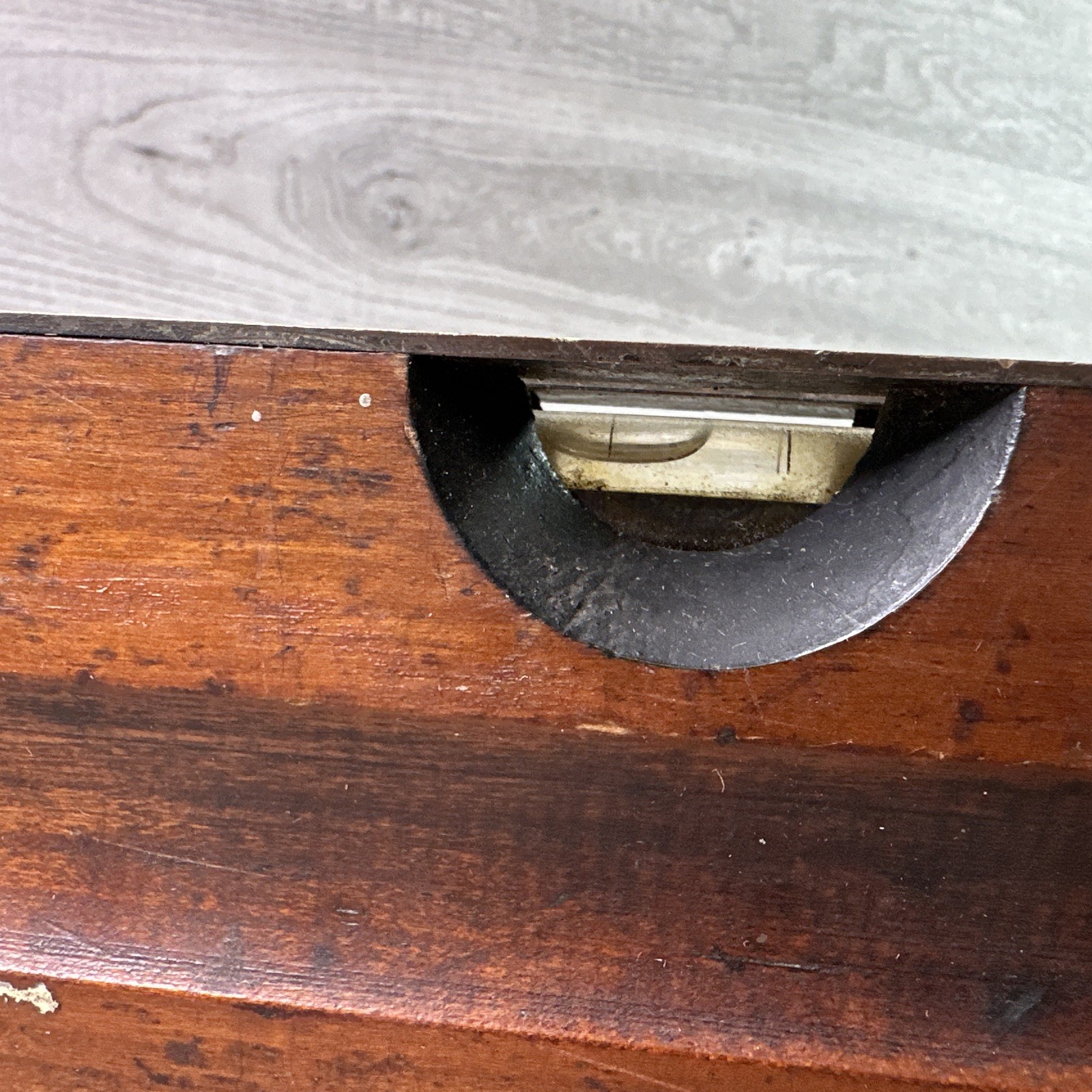 Vintage Stanley New Britain USA No.13 Cherry Wood Level 3 Bubble Brass 30"