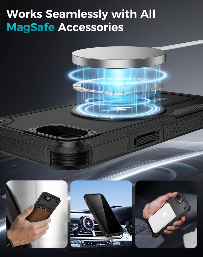 for Iphone 17E/16E Case with Privacy Tempered Glass Screen Protector, Compatible