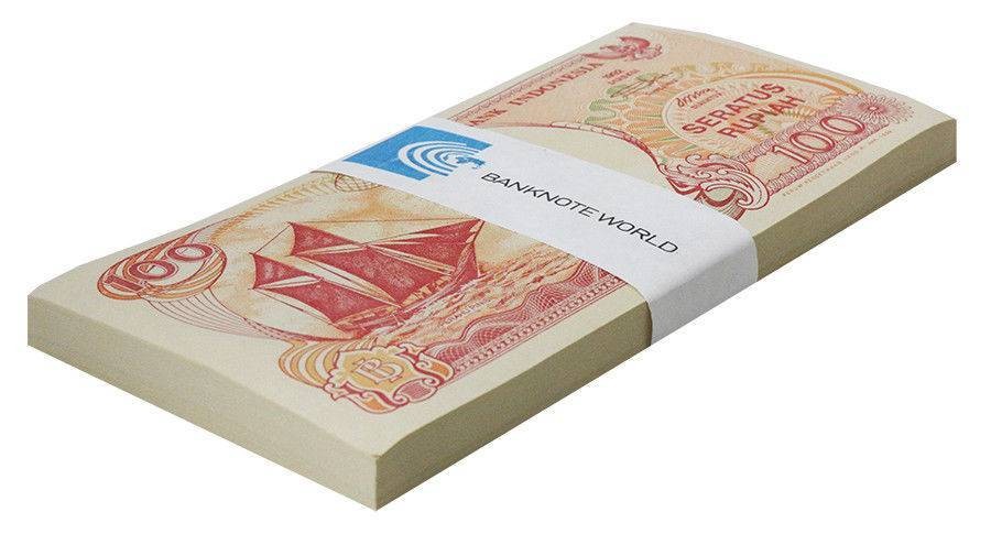 Indonesia 100 Rupiah, 2000, P-127h, UNC X 100 PCS Bundle Pack