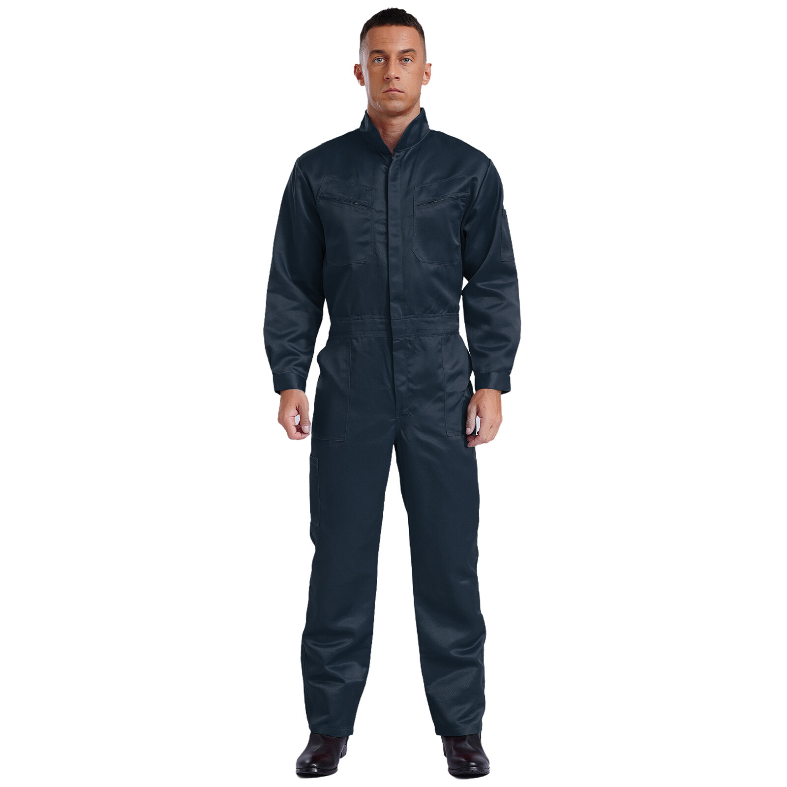 US Men's Cotton Work Coveralls Long Sleeve Dustproof Multiple Pockets Romper