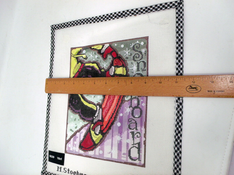 HTF M Stoebner for Ruth Schmuff SNOWBOARD Hand-Painted Needlepoint Canvas