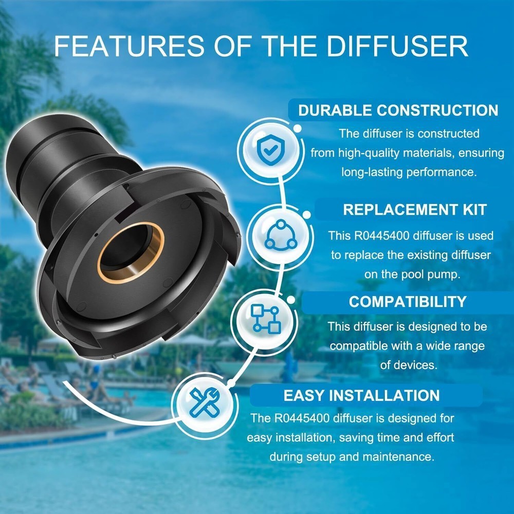 R0445400 Diffuser w O-Ring and Hardware Replacement Kit For Zodiac Jandy ePump