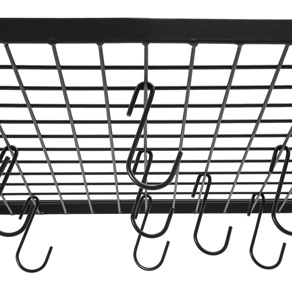 Kitchen Iron Pot Rack Oval Ceiling Hanging Cookware Storage Pan Holder Hanger