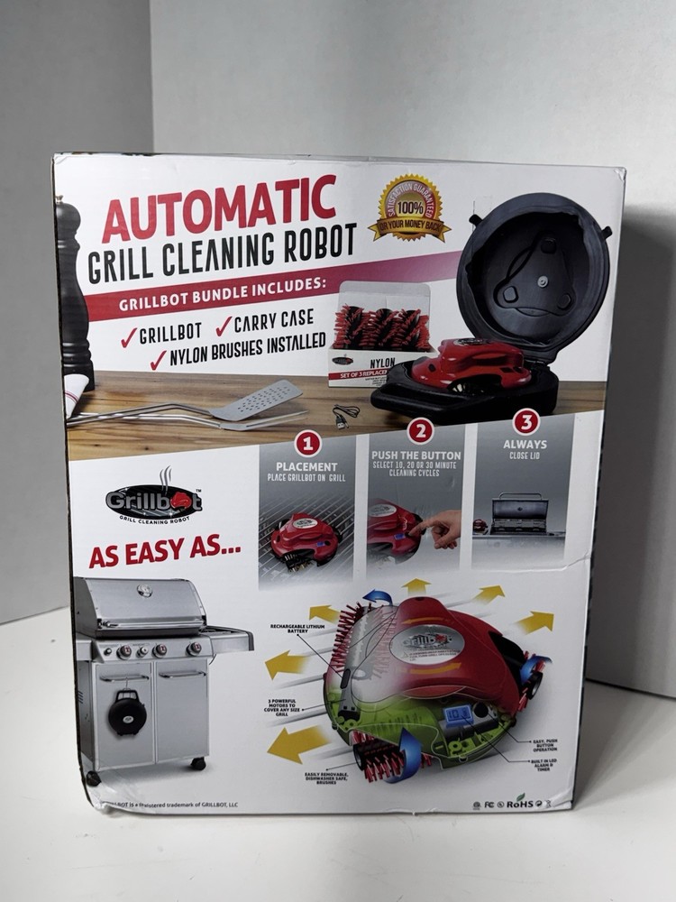 Grillbot Automatic Grill Cleaner Robot with Nylon Brushes - New Open Box