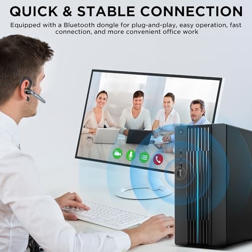 Bluetooth Headset V5.3, Wireless Bluetooth Earpiece with 600mAh Charging Case,