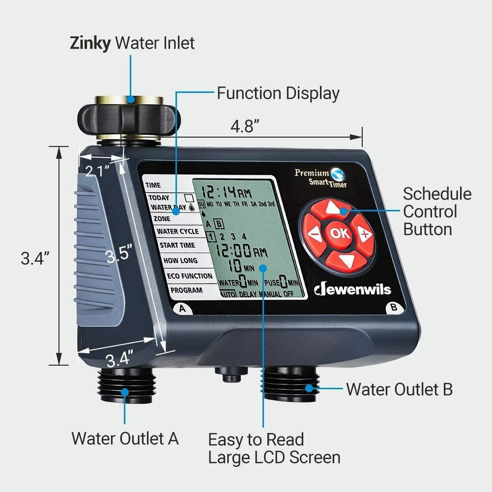 DEWENWILS Water Timer Programmable Garden Hose Sprinkler Timer Yard Irrigation