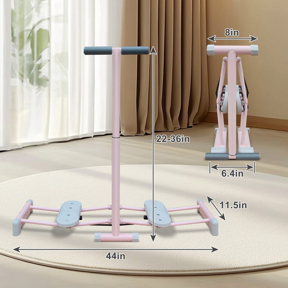Ski Machine Foldable, Simulated Ski Trainer with 4-Level Adjustable Non-Slip Ped