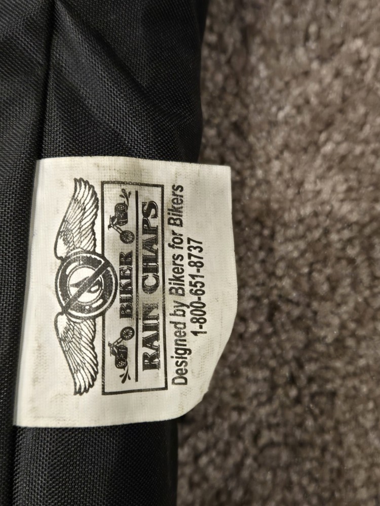 Motorcycle Rain Chaps XL Polyester. Hook&Loop Closure Quick Dry. Easy On/Off