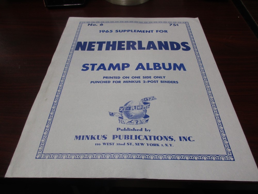 "MINKUS"  STAMP ALBUM  1965  SUPPLEMENT  NETHERLANDS  #6    W/FREE SHIPPING!!!