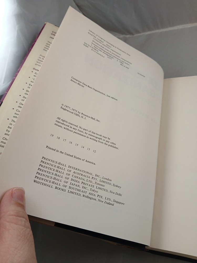 Computer Data Base Organization 1977 James Martin Vintage Computer