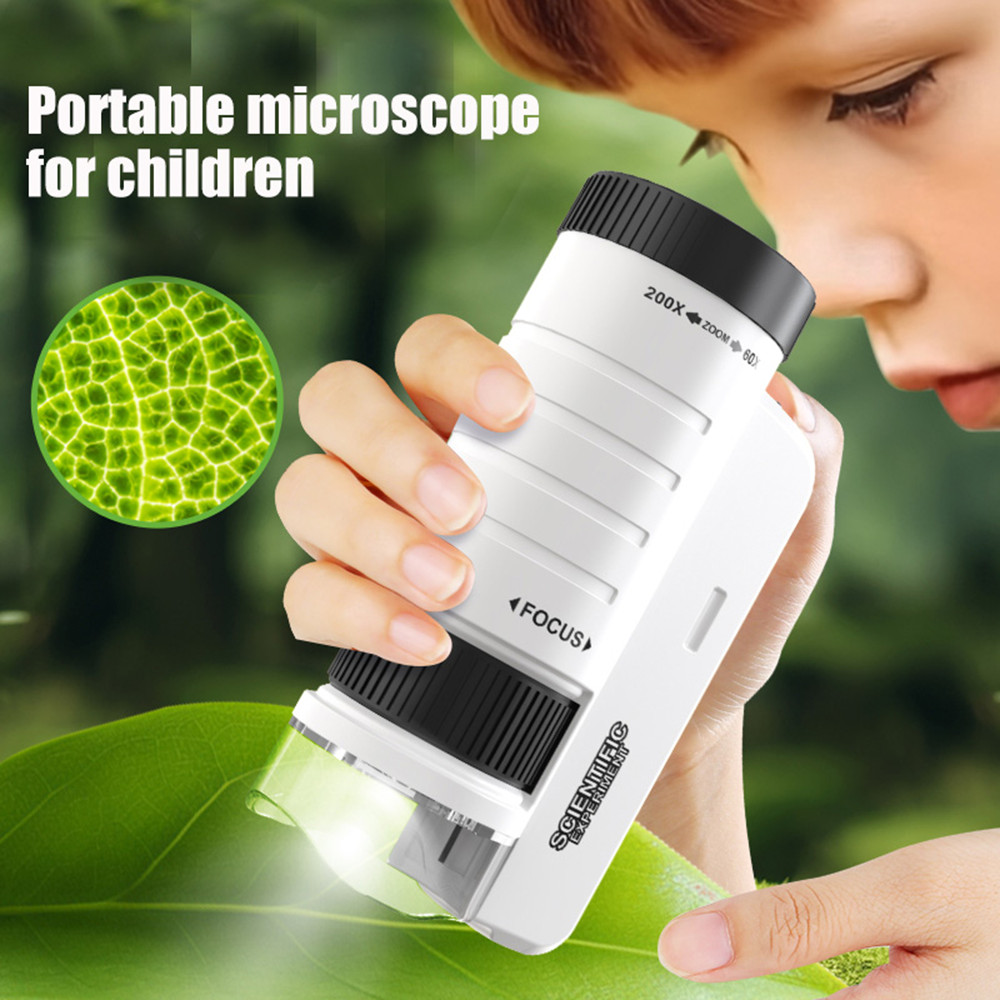 With LED Light For Children's Handheld Microscope Optical HD Portable Microscope