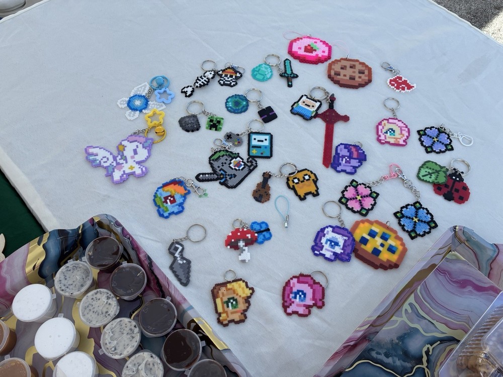 Handmade Pixel Art Beaded Keychains & Charms Assorted Designs
