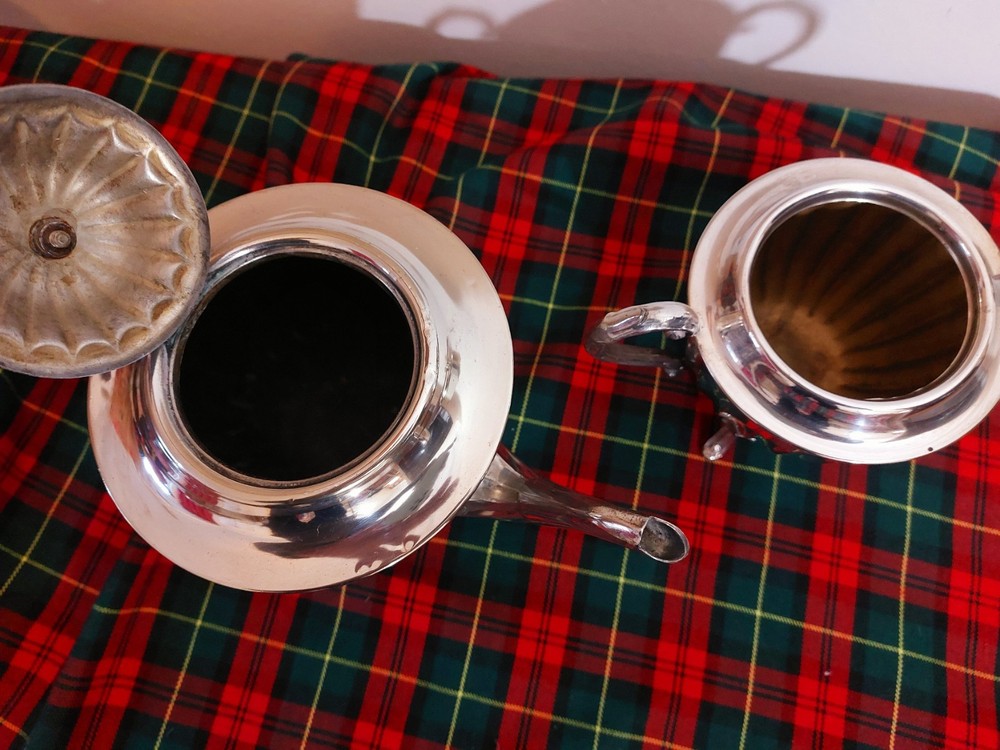 Antique Silverplate Teapot Sugar Bowl Sheffield 1938