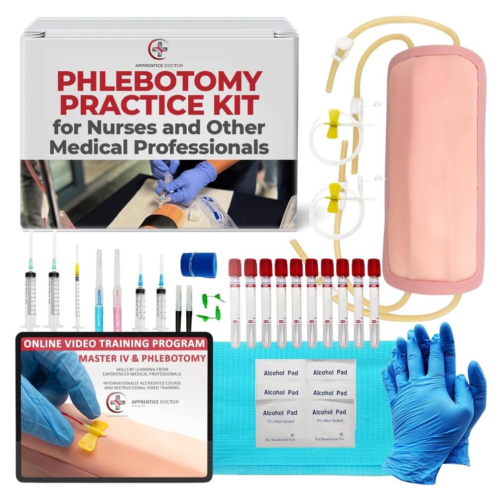 Phlebotomy Practice Kit and IV Practice Kit for Nurses and Other Professional...