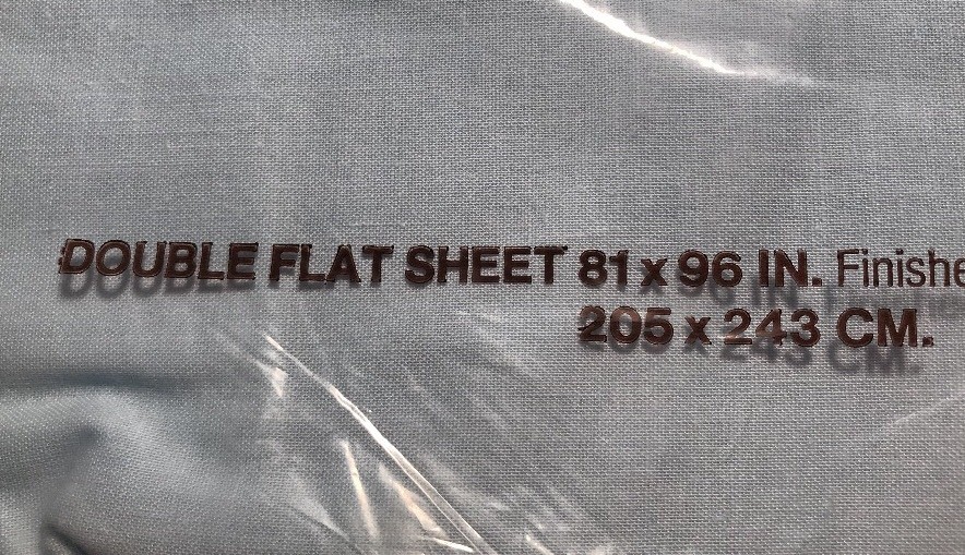 Vintage BIBB Double Flat Sheet Solid Light Blue Cotton Blend NEW NIP NOS