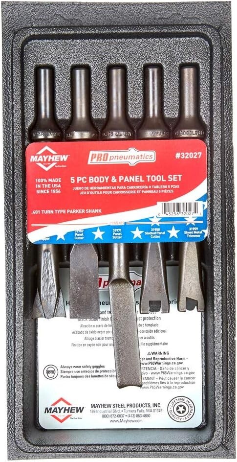 Mayhew Tools -32027- Pneumatic Body & Panel Set 5-Piece
