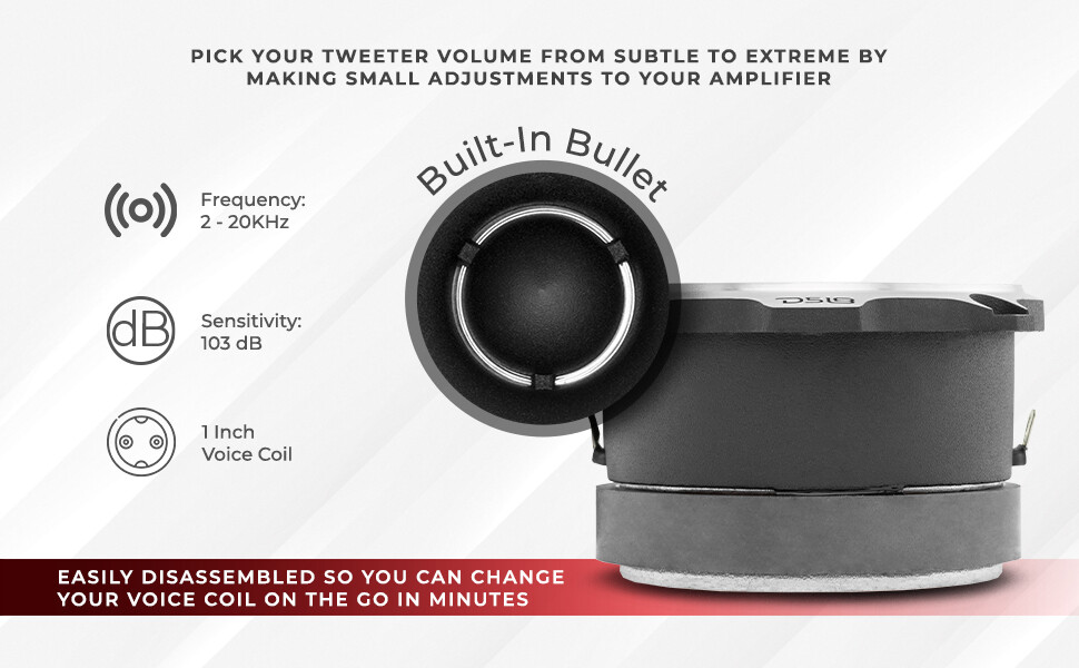 DS18 PRO-TW120 PAIR OF 1" PRO ALUMINUM SUPER BULLET TWEETER VC 240 WATTS