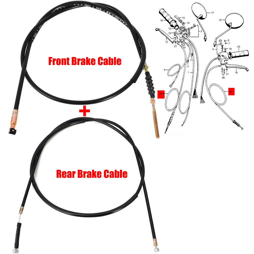 Front + Rear Brake Cable For Honda CT90 Trail 70-71 K2-K4 &74-1978,45450-102-010
