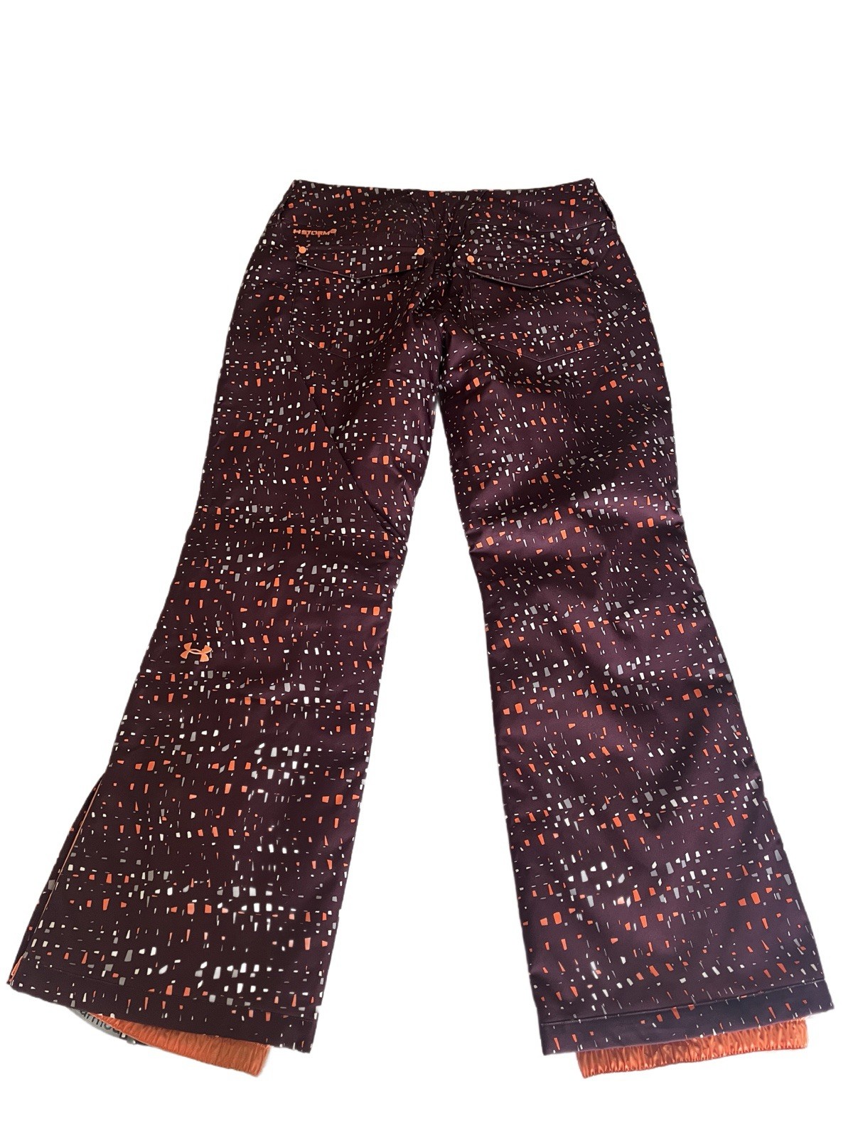 NWOT Under Armour Cold Gear Storm Infrared Maroon Confetti Ski Snow Pants Wms L