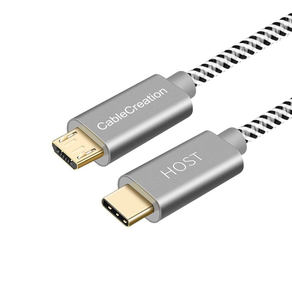 CableCreation USB C to Micro Cable 3.3FT, Braided USBC Grey