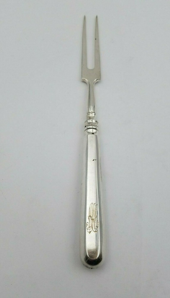 Russian 84 Silver Two Tine Cold Cut Meat Serving Fork ( #7031)
