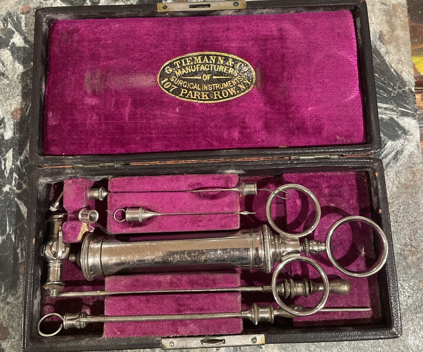 Antique Tiemann Surgical Instruments Set with Box Original