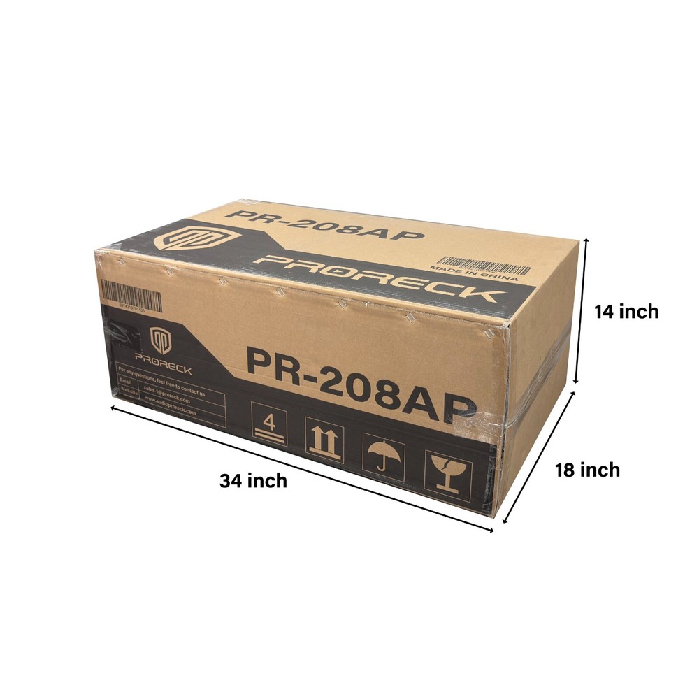 PRORECK Full Range Powered Line Array Speaker Dual 8'' 4000W P.M.P.O 208-AP