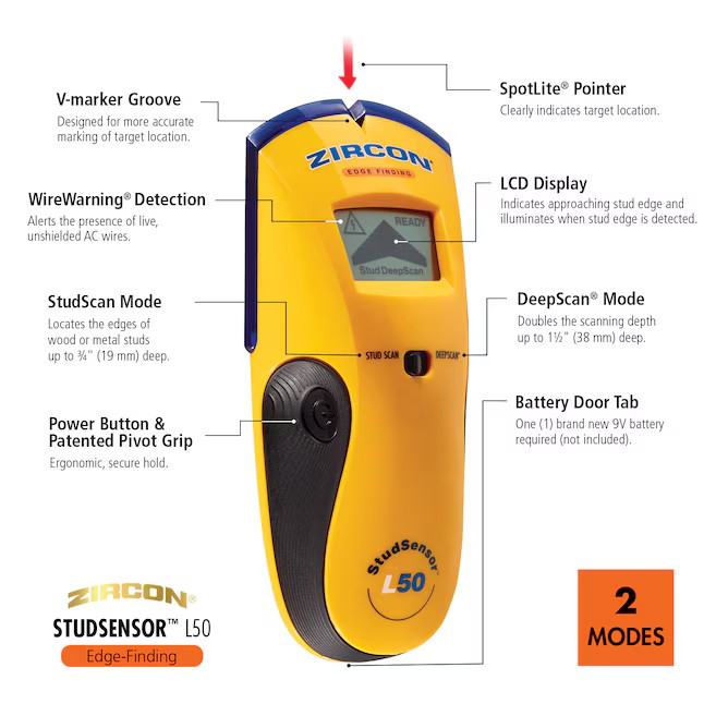 Zircon L50 Studsensor Stud Finder GP3113863
