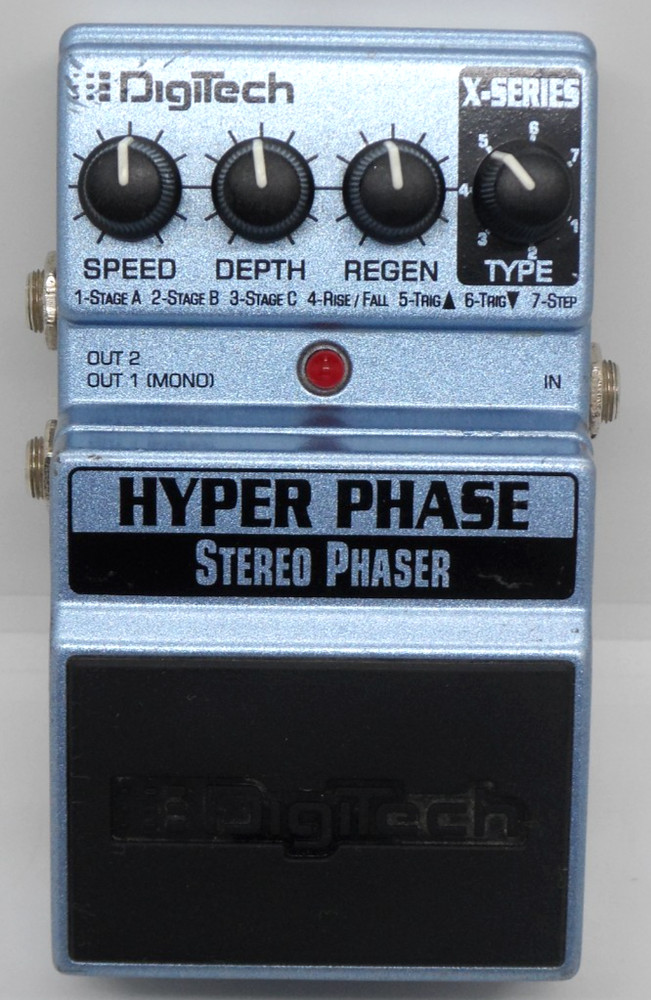 DigiTech X-Series Hyper Phase Stereo Phaser Guitar Effect Pedal Used Working