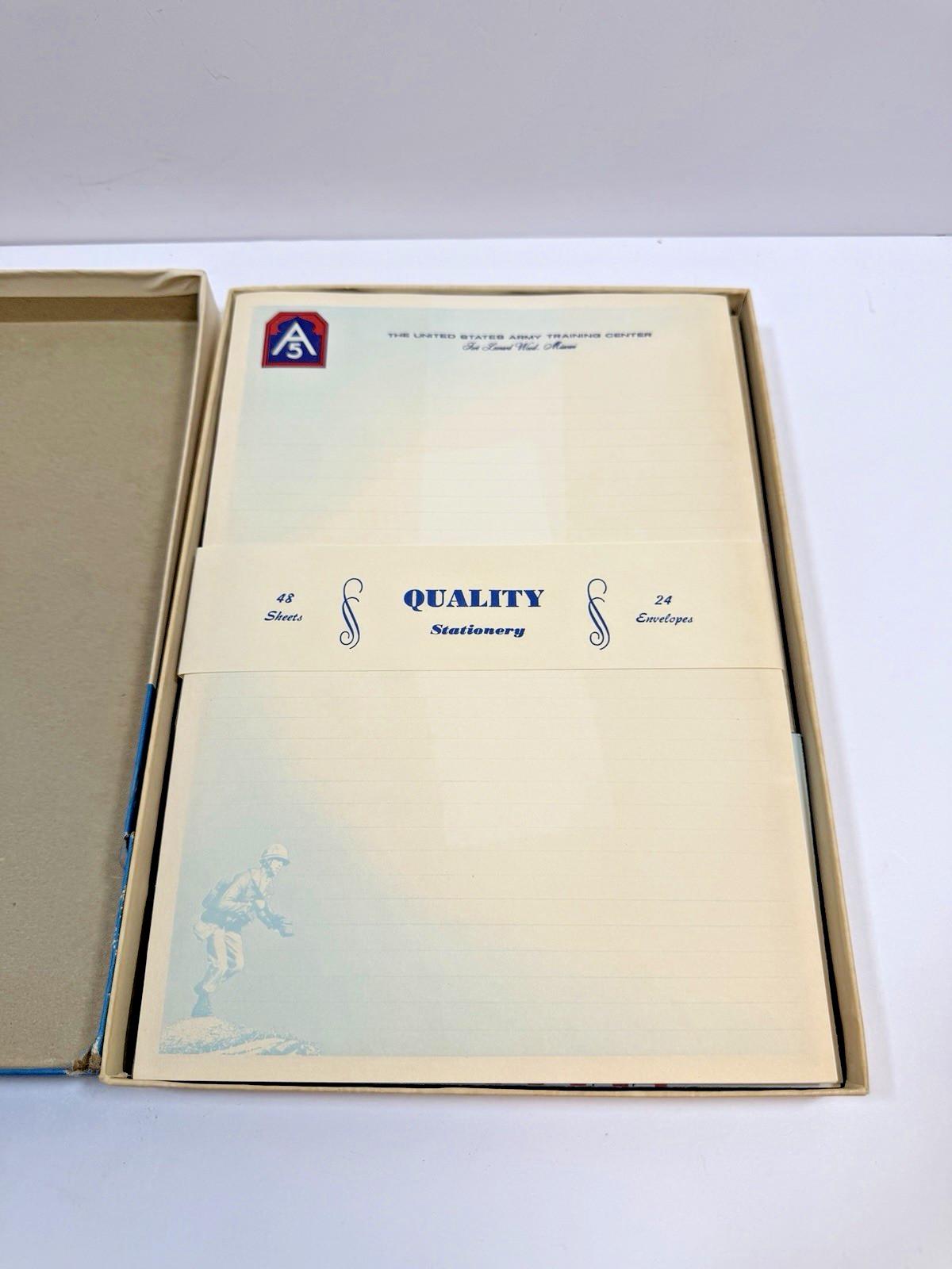 Vintage WW2 5th Army NOS Stationery Set Fort Leonard Wood Missouri NOS Boxed #1