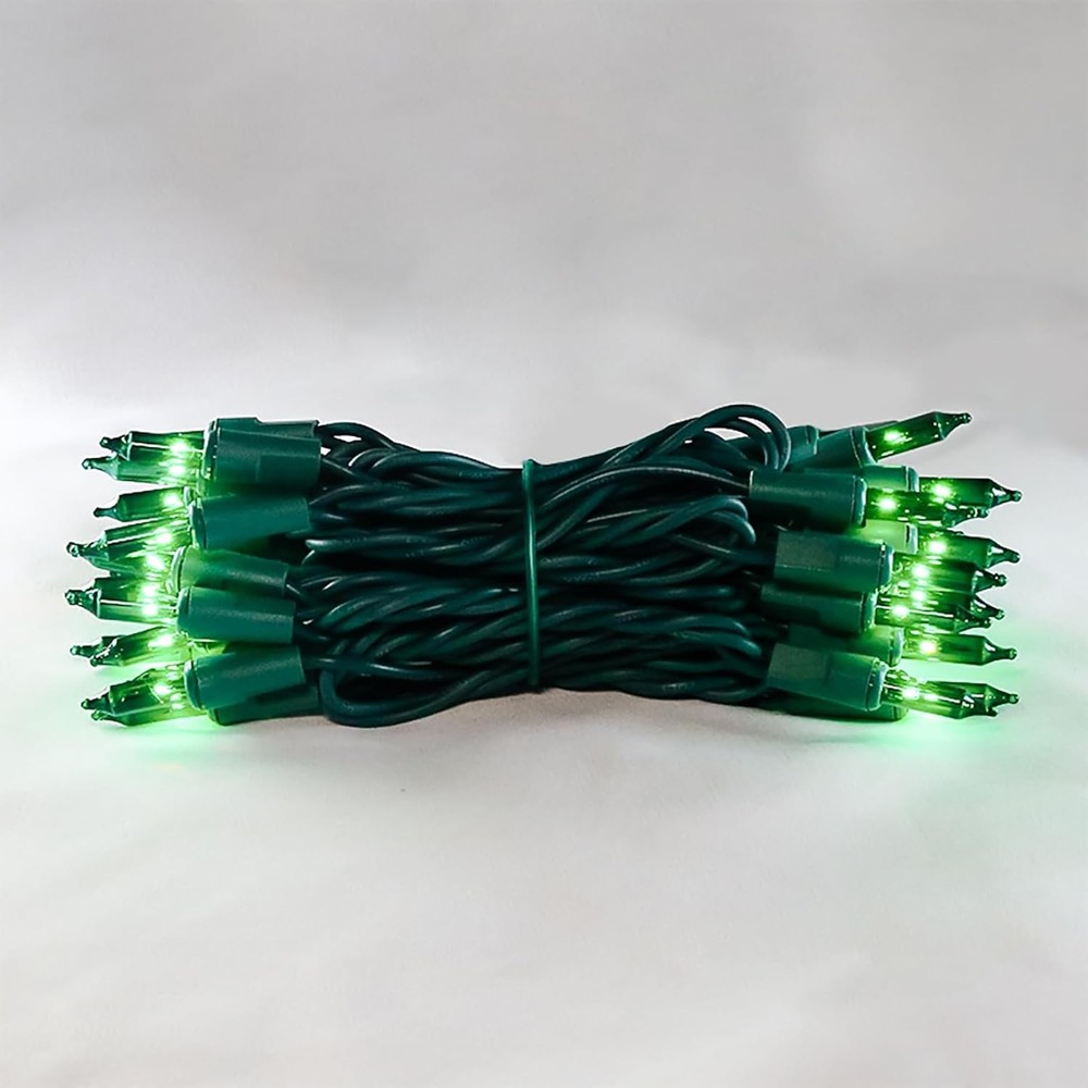 MULTI-SPARKING Green Christmas String Lights - 35 Count Incandescent Mini Green