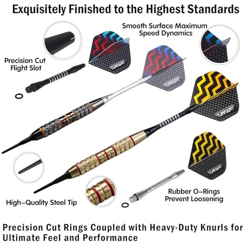 Darts Plastic Tip - Professional Soft Tip Darts Set for Electronic Tungsten
