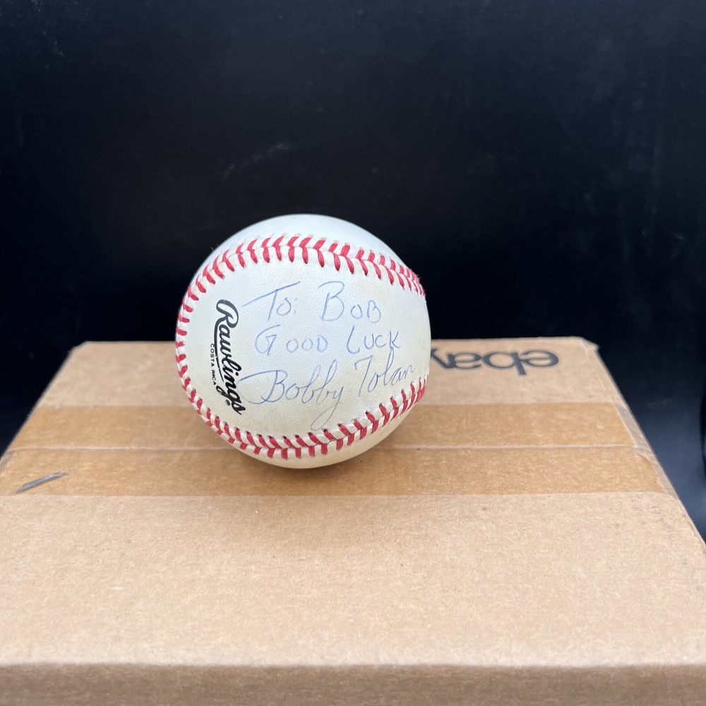 Vintage Bobby Tolan Autographed Baseball