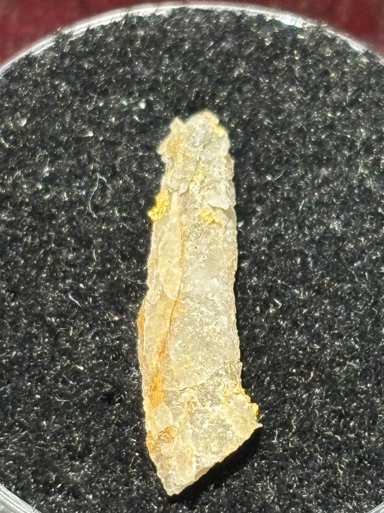 Nice Gold On Quartz Specimen .4 Grams