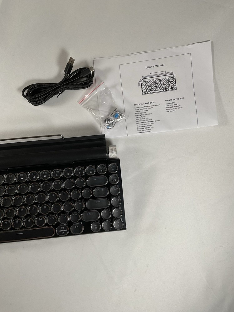 XEANIXIE Retro Typewriter Mechanical Keyboard Bluetooth 5.0 For Multiple Device