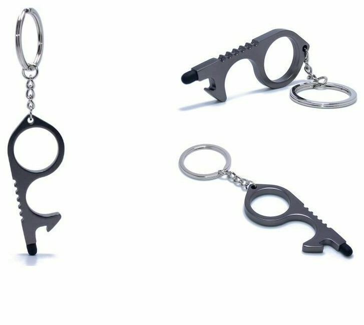 No touch touchless Door Handle Pull Alloy Rubber Stylus Tool for Safety Hygiene