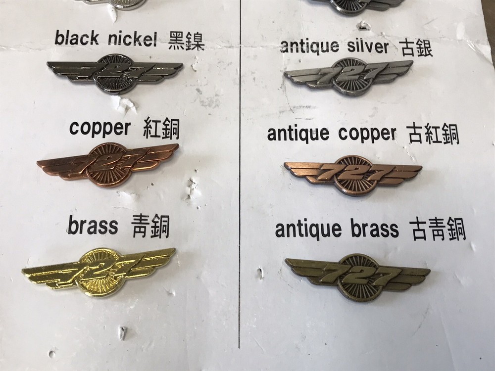 Boeing 727 Salesman Plating sample set pins