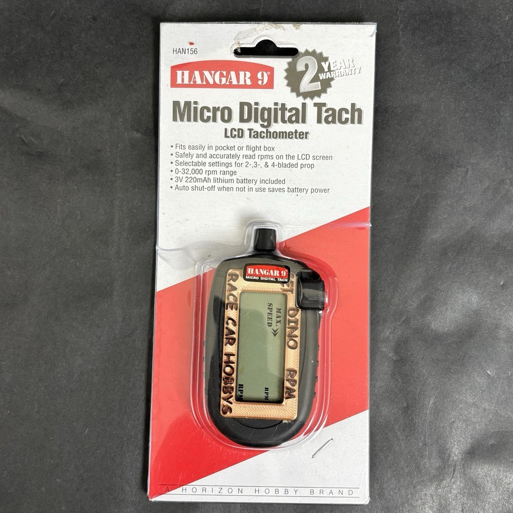 Vtg Hangar 9 Micro Digital Tach LCD Tachometer HAN156 NIP