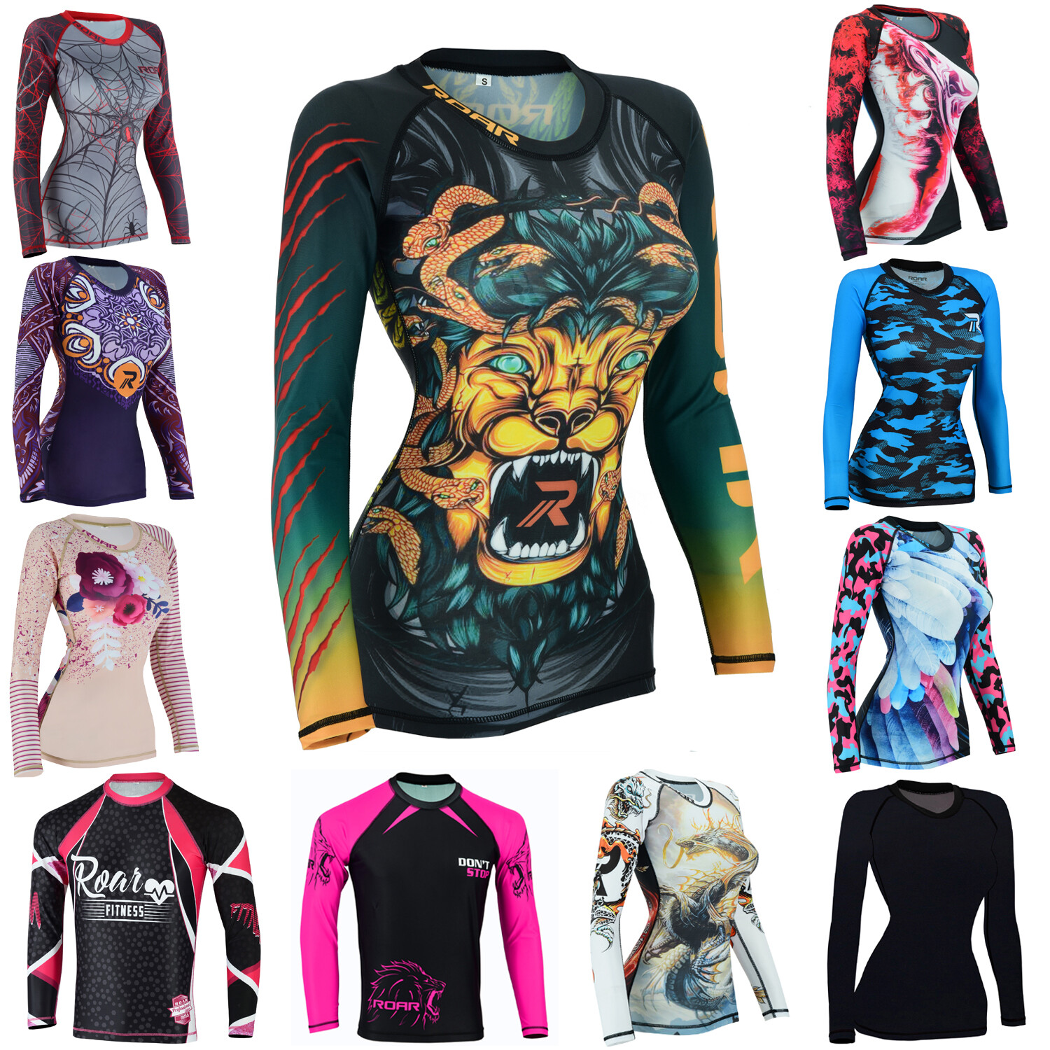 Koyes Fightwear Women's MMA Compression Rash Guard Wrestling Long Sleeve Top